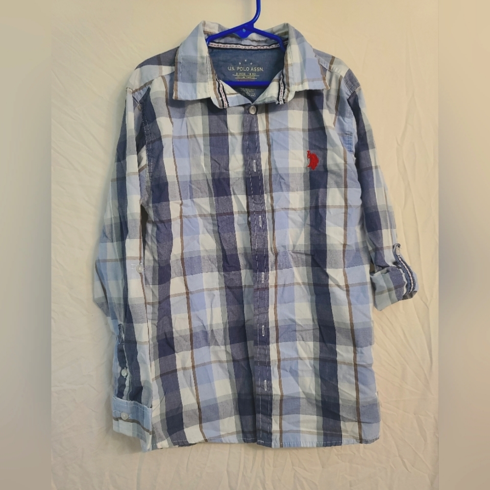Polo boy plaid button down shirt